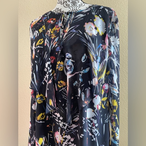 Marciano Women’s Dress Black Floral Birds of a Feather Size Large - Picture 5 of 13
